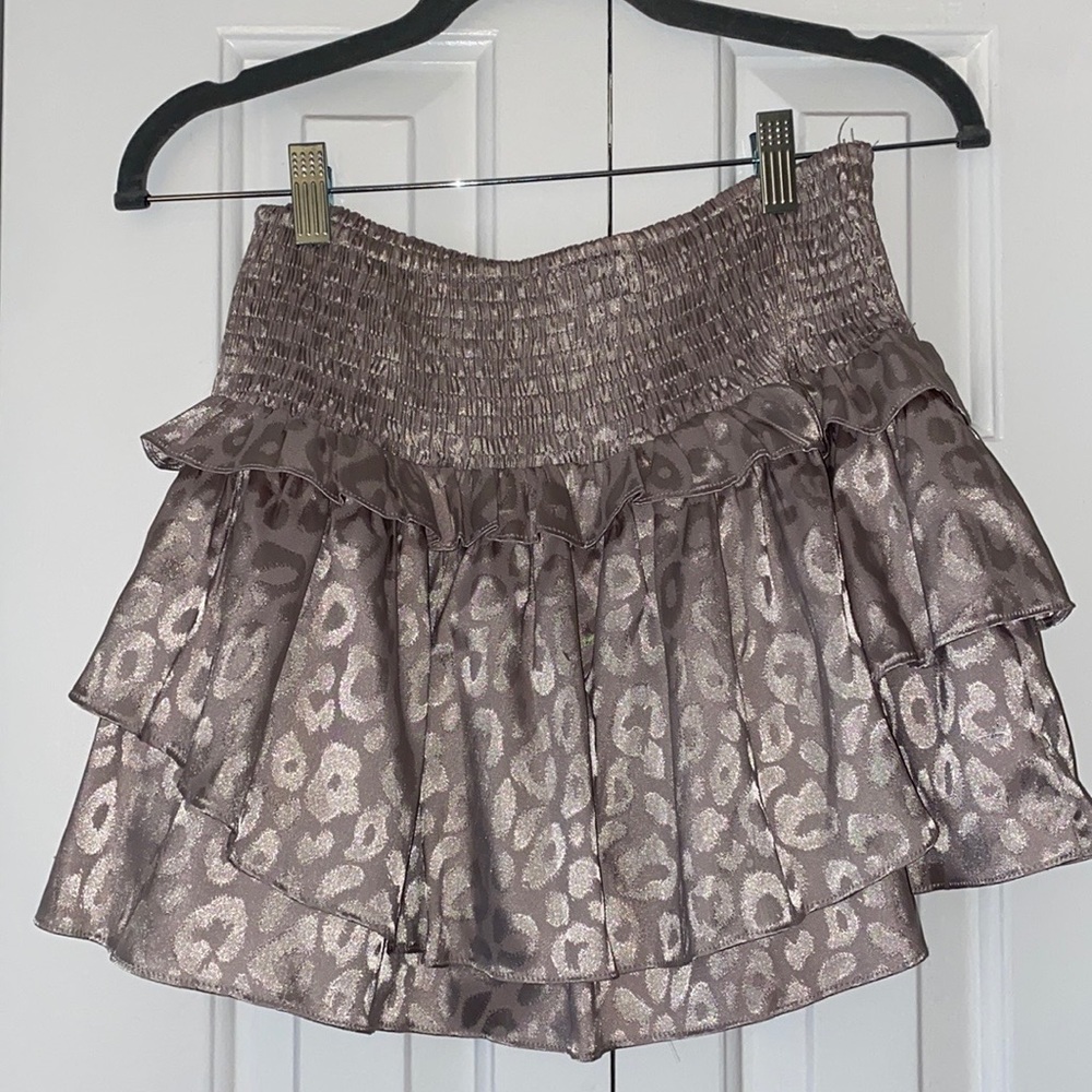 Silver ruffle skirt